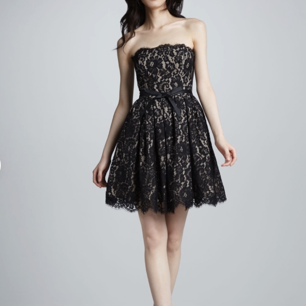 EUC Neiman Marcus Strapless Robert Rodriquez Lace Party Dress Size 4 - Picture 7 of 8